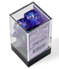 Chessex Dice: 7 Set Polyhedral Luminary (black light reactive) Nebula Nocturnal Blue CHX27557